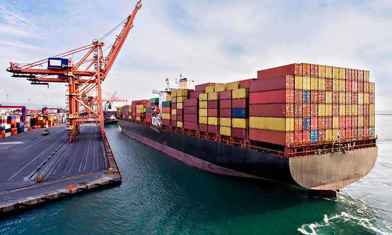 Cargo ship at the port